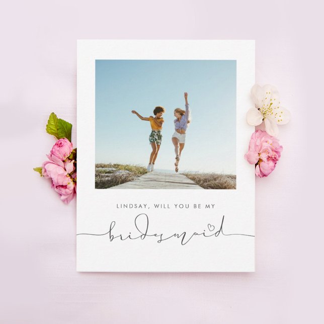 Cute Minimalist Will You Be My Bridesmaid Photo (Creator Uploaded)