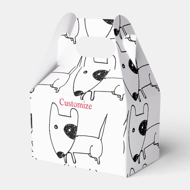 Cute Minimalistic Black-eye Dog Thunder_Cove  Favour Box (Front Side)