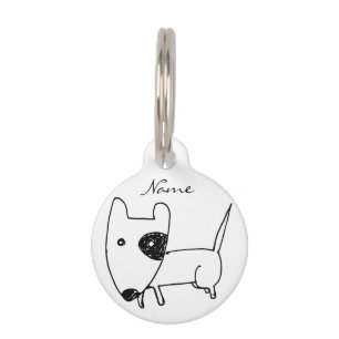 Cute Minimalistic Black-eye Dog Thunder_Cove Pet Tag