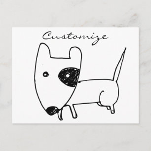 Cute Minimalistic Black-eye Dog Thunder_Cove Postcard