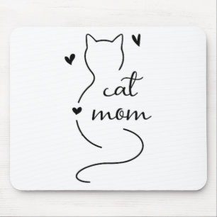 Cute Minimalistic Cat Mam Cat Mama Kitty Kitten Ca Mouse Pad