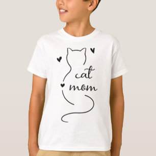 Cute Minimalistic Cat Mam Cat Mama Kitty Kitten Ca T-Shirt