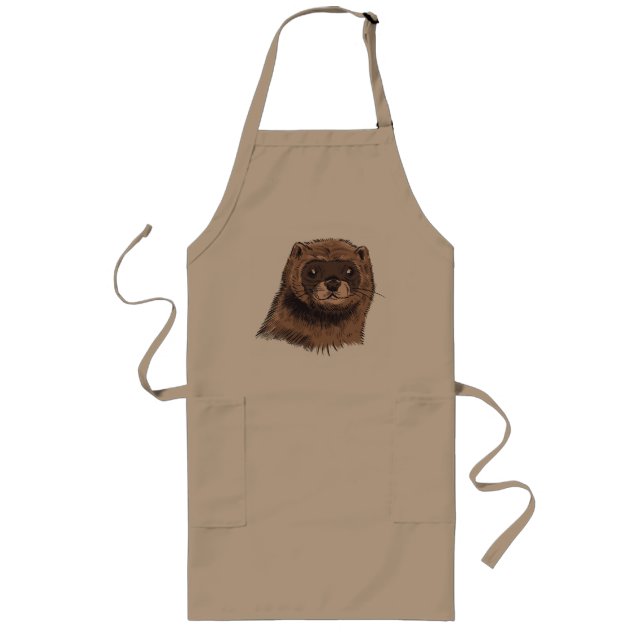 Cute Mink - Funny Pet Animal Long Apron (Front)