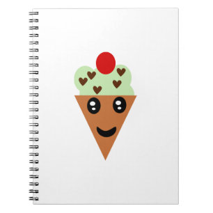 Cute Mint Chocolate Chip Ice Cream Notebook