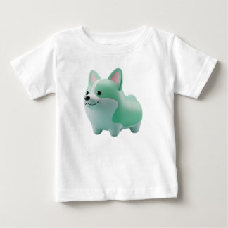 Cute Mint Green 3D Stylised Corgi Puppy  Baby T-Shirt
