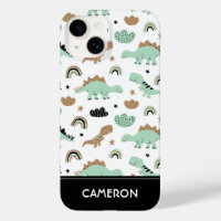 Cute Mint Green Dinosaur Pattern
