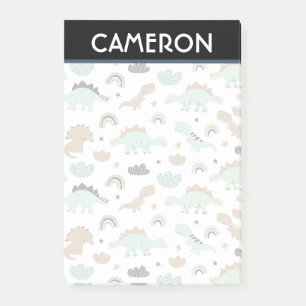 Cute Mint Green Dinosaur Pattern Post-it Notes