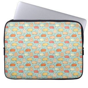 Cute Mint Pig Pattern Laptop Sleeve