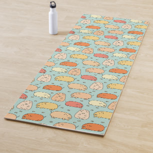 Cute Mint Pig Pattern Yoga Mat