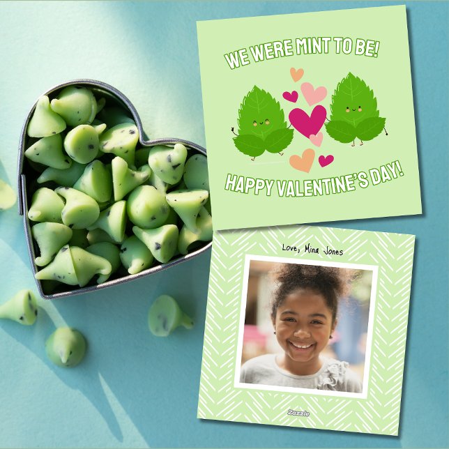 Cute Mint to Be Classroom Photo Valentine's Day Holiday Card (Creator Uploaded)