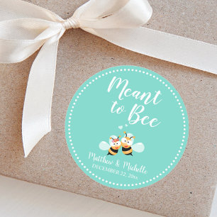 Cute Mint To Be Honey Bee Whimsical Wedding Favour Classic Round Sticker