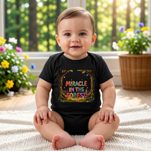 Cute Miracle in the Forest Enchanted Woodland Baby Bodysuit
