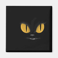 Cute Mischievous Black Cat with Fangs
