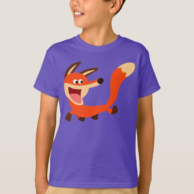 Cute Mischievous Cartoon Fox Children T-Shirt (Front)