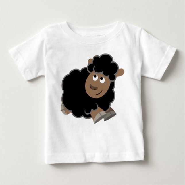 Cute Mischievous Cartoon Sheep Baby T-Shirt (Front)