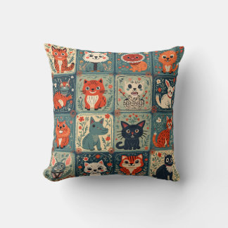 Cute mischievous cat pillow cushion