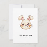 Cute Mischievous Winking Bunny Candy Corn Face Pai