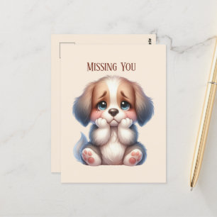 Cute Missing you puppy Postcard