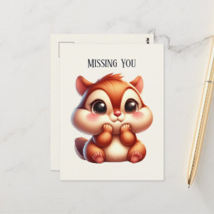 Cute Missing you squirrel Postcard