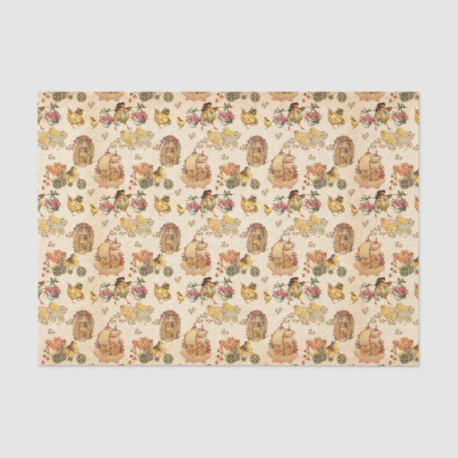 Cute mixed Easter pattern party tissue Tissue Paper (Front)