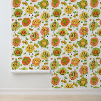 Cute mixed vegetables and fruit tiled pattern