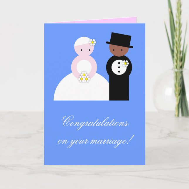 Cute mixed wedding couple card (Front)