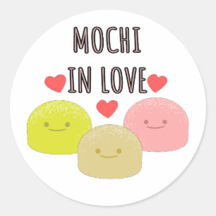 Cute Mochi Cartoon Drawings  Classic Round Sticker