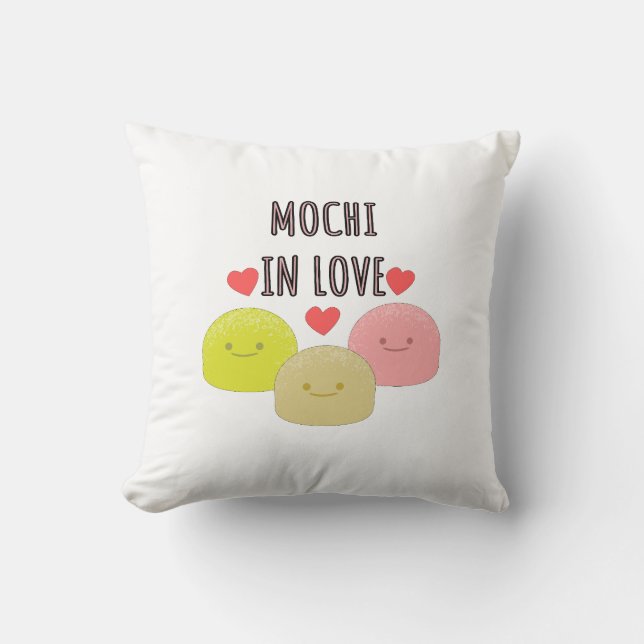 Cute Mochi Cartoon Drawings Cushion (Front)
