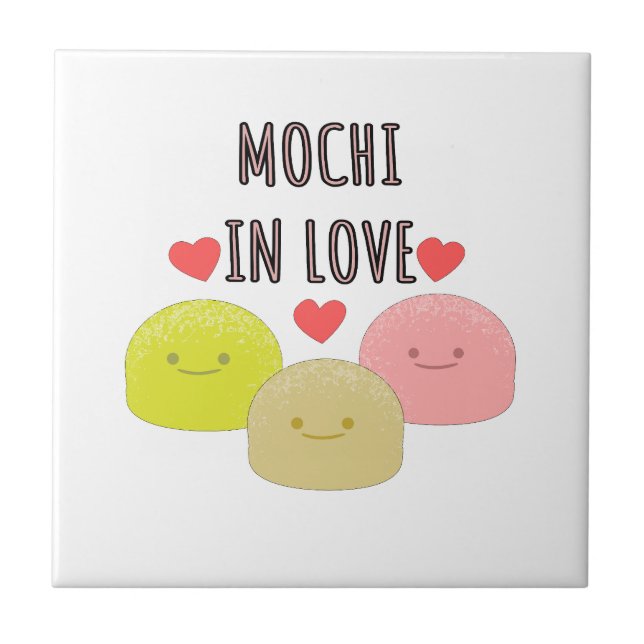 Cute Mochi Cartoon Drawings Tile (Front)