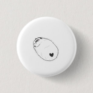 Cute Mochi Cat With Heart Spot Hand Drawn Art 3 Cm Round Badge