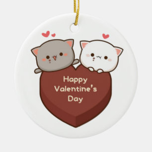 cute mochi cats ceramic tree decoration
