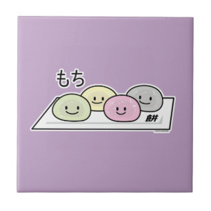 Cute Mochi ice cream rice cake Japanese green tea Tile