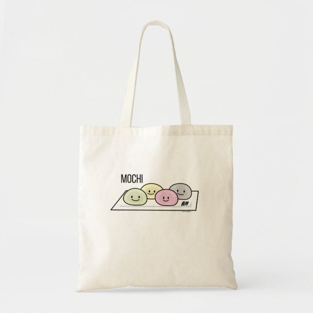 Cute Mochi ice cream rice cake Japanese green tea Tote Bag (Front)