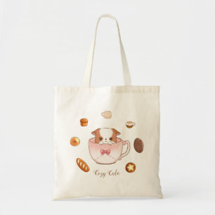 Cute Mochi Mug Cosy Cafe Assorted Bread and Coffee Tote Bag