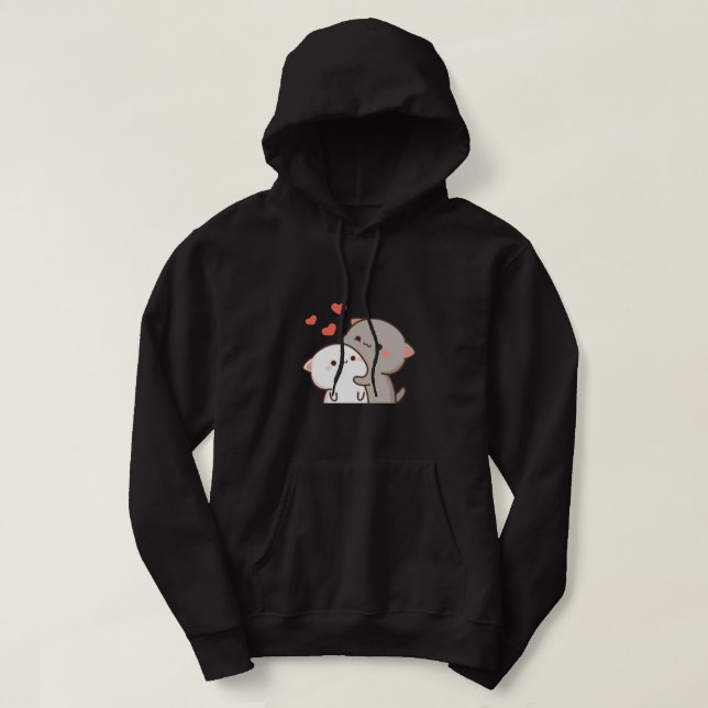 Cute Mochi Peach Cat Hoodie (Design Front)