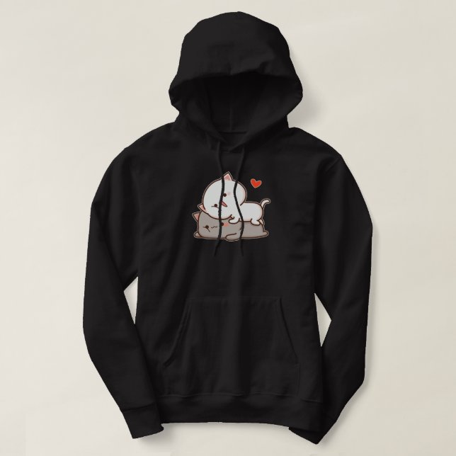 Cute Mochi Peach Cat Hoodie (Design Front)