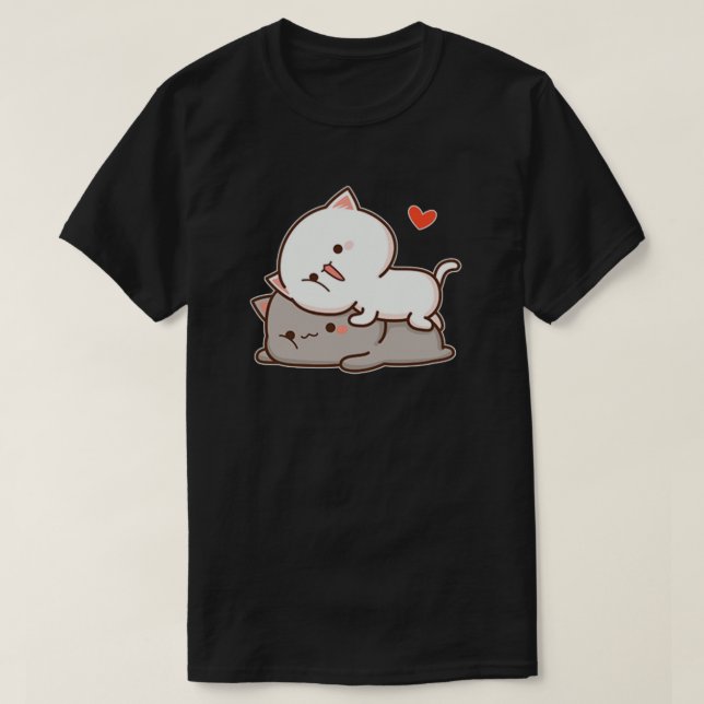 Cute Mochi Peach Cat T-Shirt (Design Front)