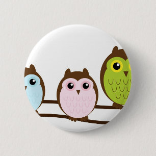 Cute Mod Chic Classy Destiny Owl 6 Cm Round Badge