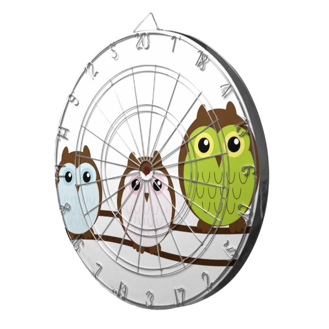 Cute Mod Chic Classy Destiny Owl Dartboard (Front Right)