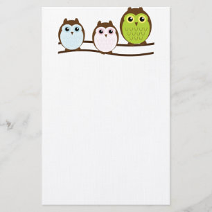 Cute Mod Chic Classy Destiny Owl Stationery