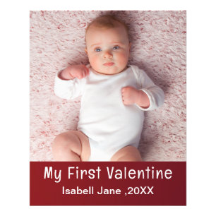 Cute Modern 1st Valentine's Day Personalise Photo Print