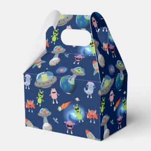 Cute Modern Alien Monsters Space Kids Pattern Favour Box