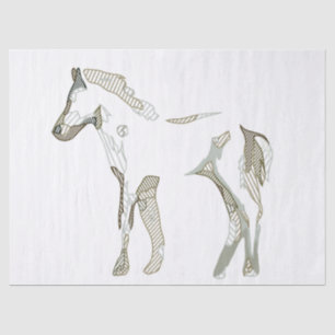 Cute Modern Art Foal Horse Drawing Minimal Nursery Tissue Paper