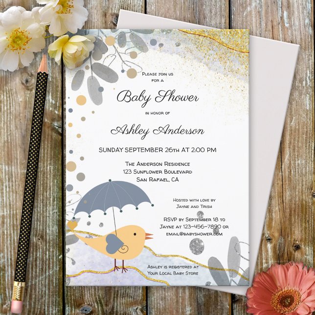 Cute Modern Artistic Baby Shower Invitation (Creator Uploaded)