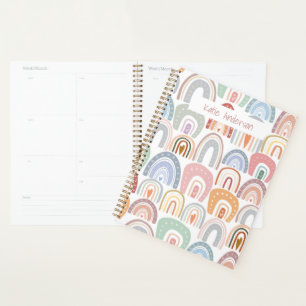Cute Modern Assorted Pastel Rainbow Planner