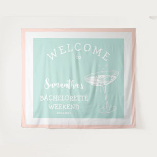 Cute Modern Bachelorette Party pastel cocktail Tapestry
