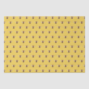 Cute Modern Bee Pattern Yellow Tissue Paper