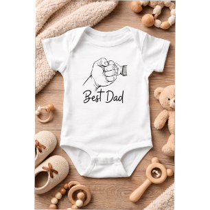 Cute Modern Best Dad Baby Bodysuit