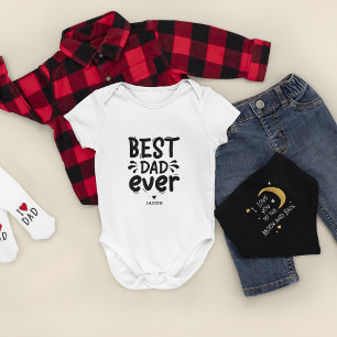 Cute Modern Best Dad Ever  Baby Bodysuit