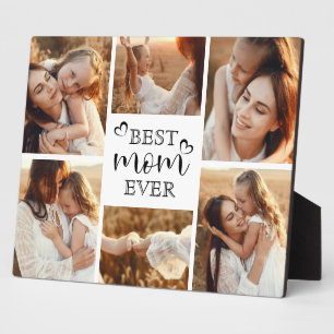 Cute Modern Best Mum Ever Custom Family Photo Plaque